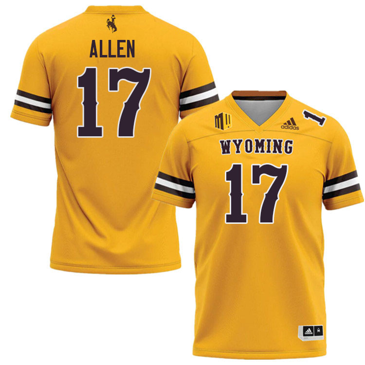 #17 Josh Allen Wyoming Cowboys Jersey College Football Uniforms,Gears,Jerseys-Gold